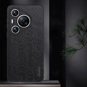 For Huawei Pura 70 Pro Tree Bark Leather Shockproof Phone Case(Grey)