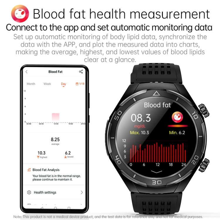 FD02 1.46 inch Color Screen Smart Watch, Support CES Sleep Aid / ECG Detection(Black)