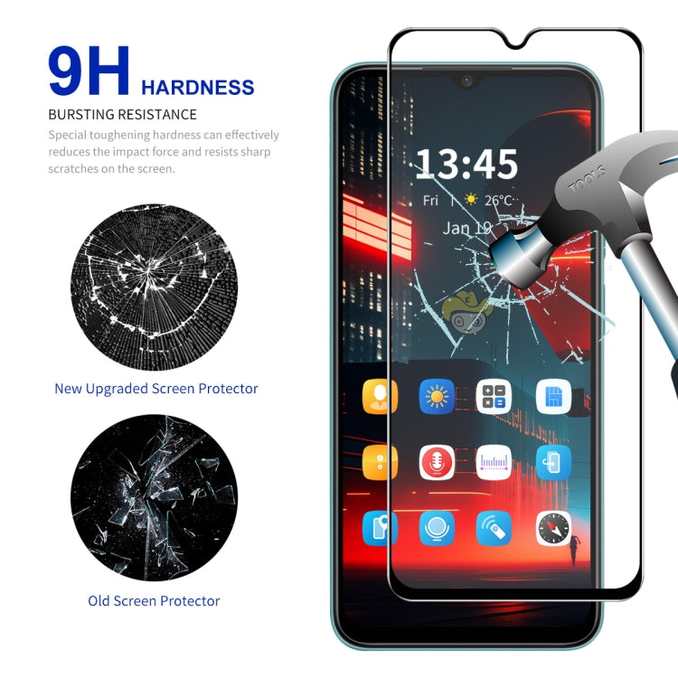 For Tecno Spark 9 2pcs ENKAY Full Glue High Aluminum-silicon Tempered Glass Film