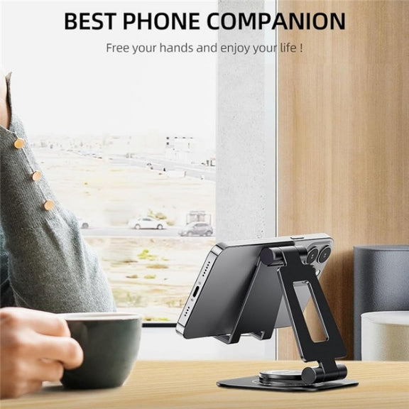AS007-XS Adjustable Aluminum Alloy Desktop Phone Stand(Black)