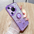 For Huawei Pura 70 Gradient Glitter Immortal Flower Ring All-inclusive Phone Case(Purple) - free shipping - PMC Jewellery - Order now!