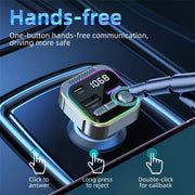 C54 PD 30W Dual USB Car Charger Alloy Car Bluetooth Adapter FM Transmitter MP3 Player