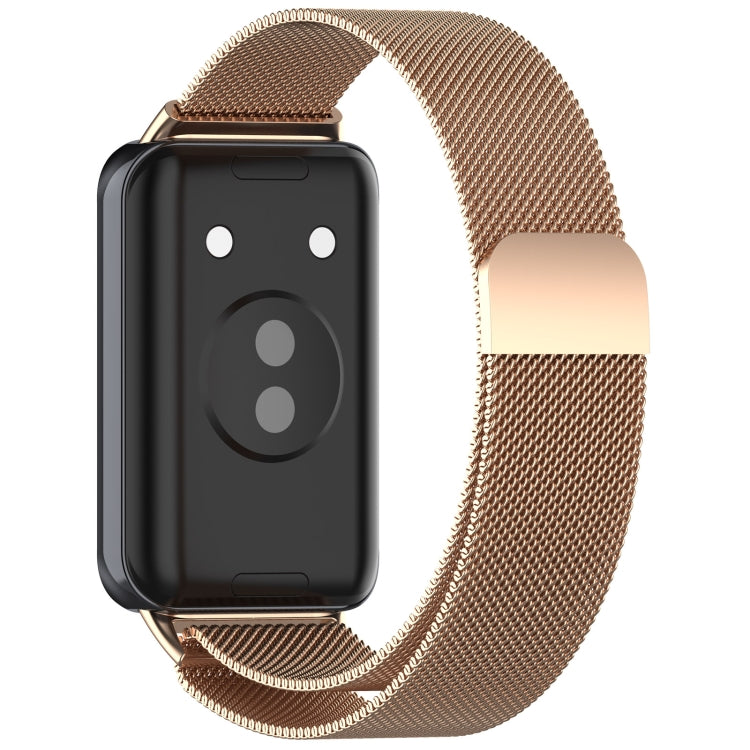 For Honor Band 9 Milan Magnetic Steel Mesh Watch Band(Rose Gold)