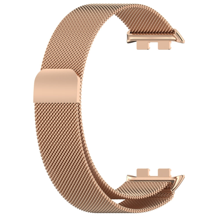 For Honor Band 9 Milan Magnetic Steel Mesh Watch Band(Rose Gold)