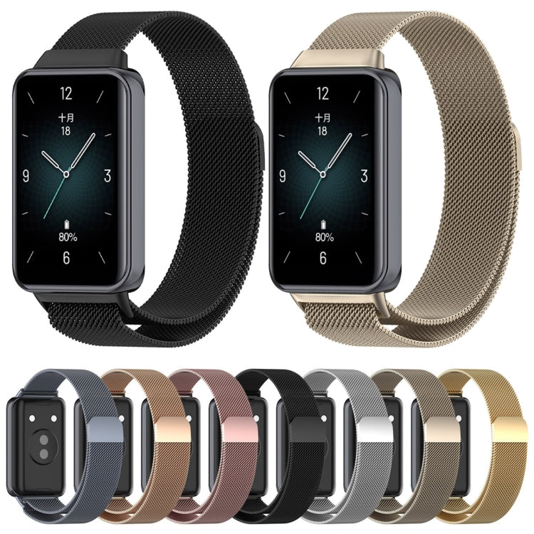 For Honor Band 9 Milan Magnetic Steel Mesh Watch Band(Black)