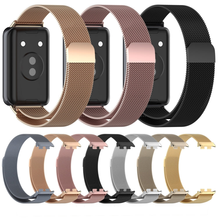 For Honor Band 9 Milan Magnetic Steel Mesh Watch Band(Black)