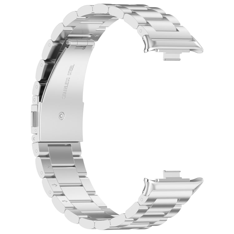 For Redmi Watch 4 / Watch 5 Three Bead Stainless Steel Metal Watch Band(Silver)