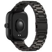 For Redmi Watch 4 / Watch 5 Three Bead Stainless Steel Metal Watch Band(Black)