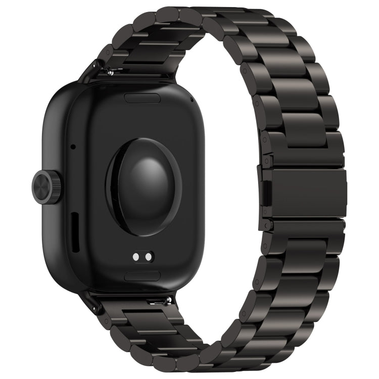 For Redmi Watch 4 / Watch 5 Three Bead Stainless Steel Metal Watch Band(Black)