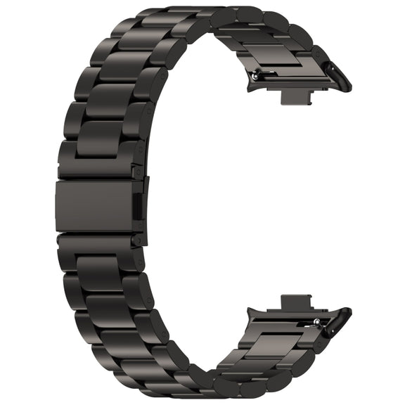 For Redmi Watch 4 / Watch 5 Three Bead Stainless Steel Metal Watch Band(Black)