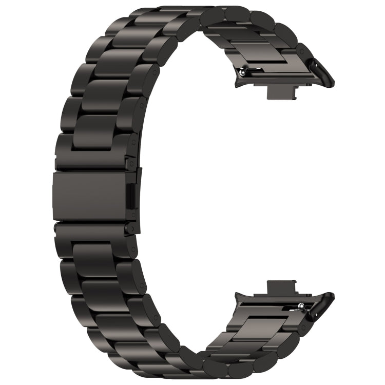 For Redmi Watch 4 / Watch 5 Three Bead Stainless Steel Metal Watch Band(Black)