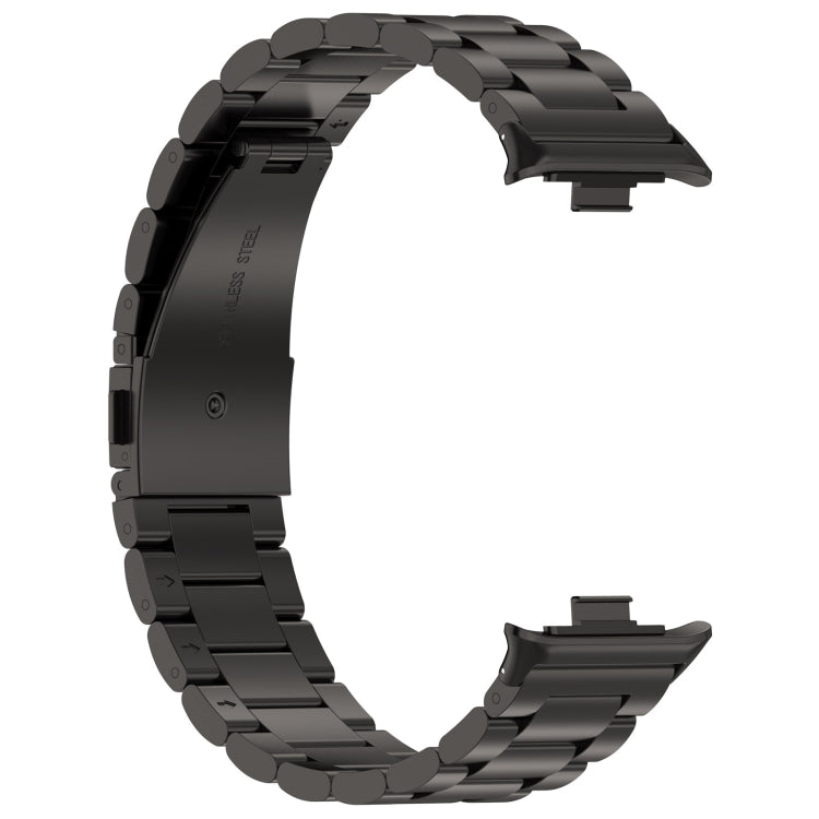 For Redmi Watch 4 / Watch 5 Three Bead Stainless Steel Metal Watch Band(Black)