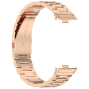 For Redmi Watch 4 / Watch 5 Three Bead Stainless Steel Metal Watch Band(Rose Gold)