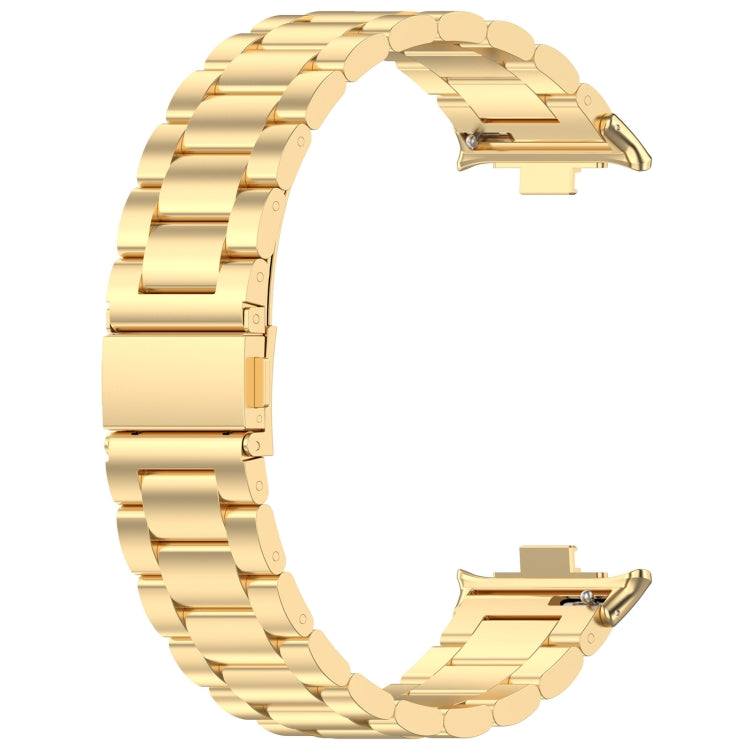 For Xiaomi Mi Band 8 Pro Three Bead Stainless Steel Metal Watch Band(Gold)