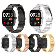 For Redmi Watch 4 / Watch 5 Three Bead Stainless Steel Metal Watch Band(Black)