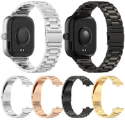 For Redmi Watch 4 / Watch 5 Three Bead Stainless Steel Metal Watch Band(Black)