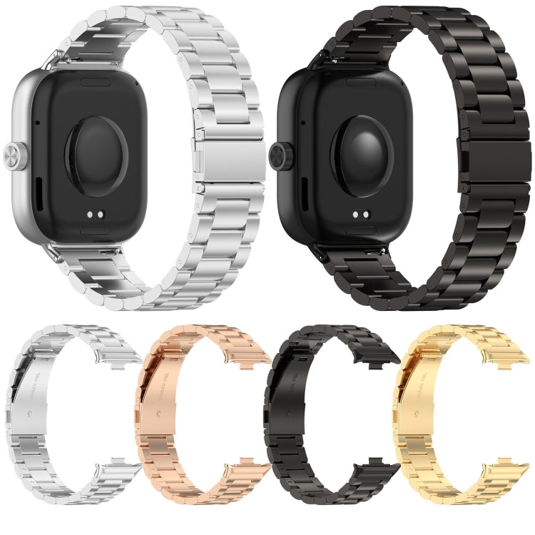 For Redmi Watch 4 / Watch 5 Three Bead Stainless Steel Metal Watch Band(Silver)