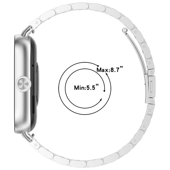 For Redmi Watch 4 / Watch 5 Three Bead Stainless Steel Metal Watch Band(Black)
