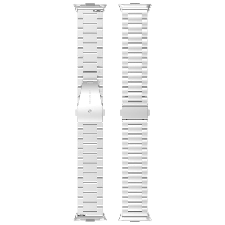 For Redmi Watch 4 / Watch 5 Three Bead Stainless Steel Metal Watch Band(Black)
