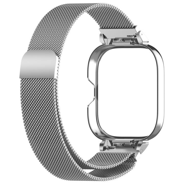 For CMF Watch Pro D395 Metal Frame + Milanese Integrated Magnetic Watch Band(Silver)
