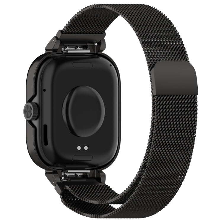 For CMF Watch Pro D395 Metal Frame + Milanese Integrated Magnetic Watch Band(Black)