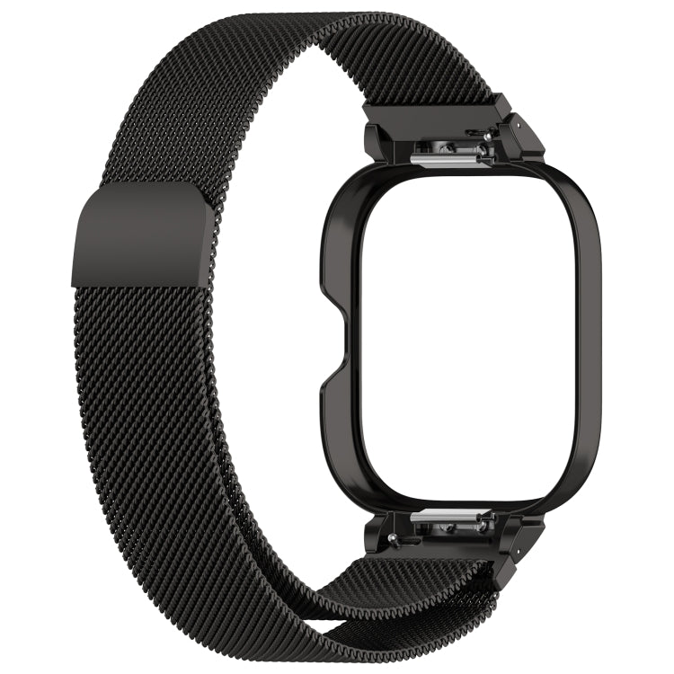 For CMF Watch Pro D395 Metal Frame + Milanese Integrated Magnetic Watch Band(Black)