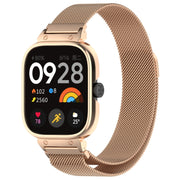 For CMF Watch Pro D395 Metal Frame + Milanese Integrated Magnetic Watch Band(Rose Gold)