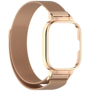 For CMF Watch Pro D395 Metal Frame + Milanese Integrated Magnetic Watch Band(Rose Gold)