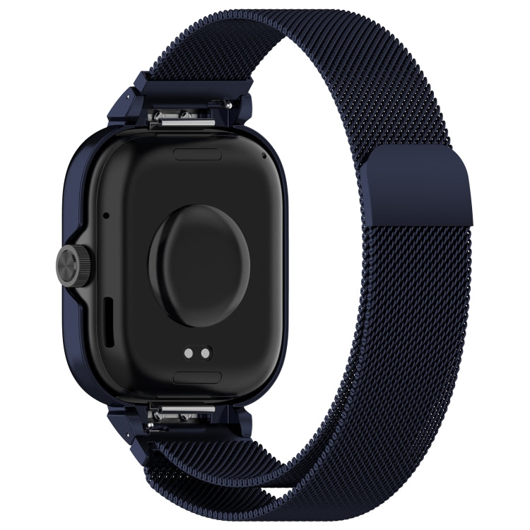 For CMF Watch Pro D395 Metal Frame + Milanese Integrated Magnetic Watch Band(Blue)