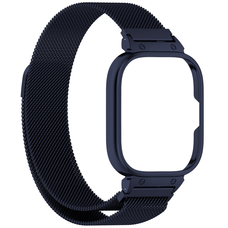 For CMF Watch Pro D395 Metal Frame + Milanese Integrated Magnetic Watch Band(Blue)