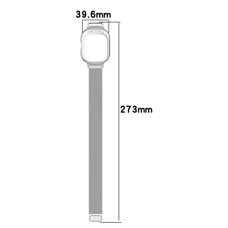 For CMF Watch Pro D395 Metal Frame + Milanese Integrated Magnetic Watch Band(Black)