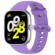 For Redmi Watch 4 Solid Color Colorful Buckle Silicone Watch Band(Purple)
