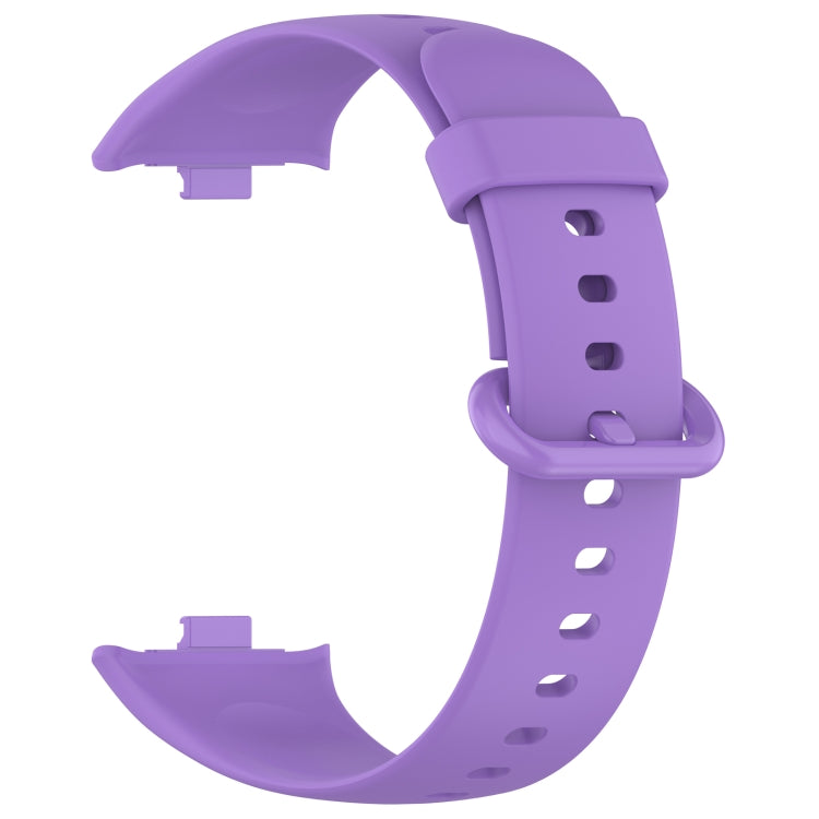 For Redmi Watch 4 Solid Color Colorful Buckle Silicone Watch Band(Purple)