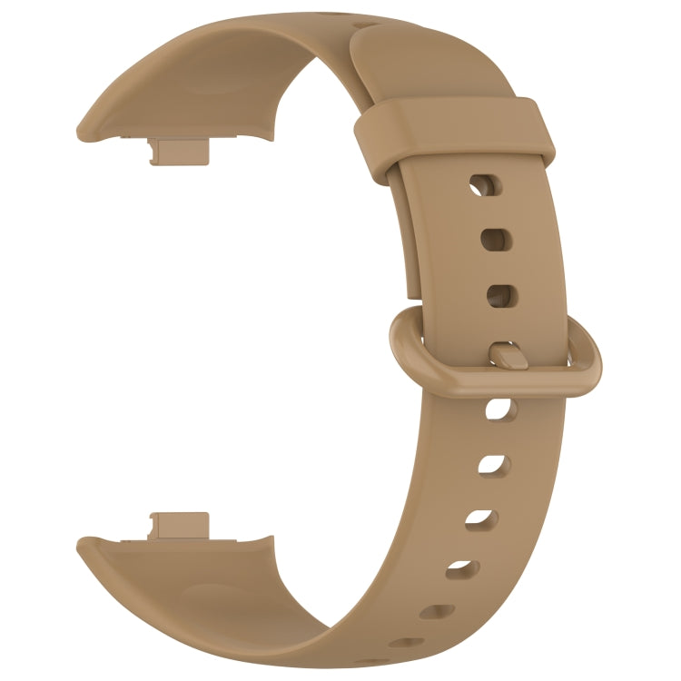 For Redmi Watch 4 Solid Color Colorful Buckle Silicone Watch Band(Coffee)