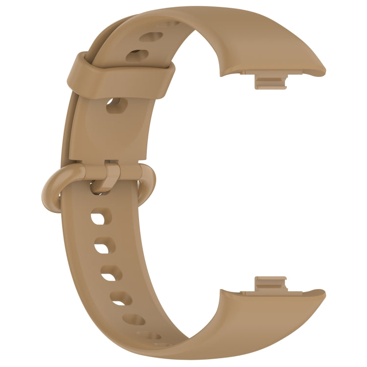 For Redmi Watch 4 Solid Color Colorful Buckle Silicone Watch Band(Coffee)