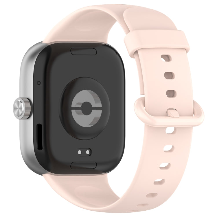 For Redmi Watch 4 Solid Color Colorful Buckle Silicone Watch Band(Light Pink)