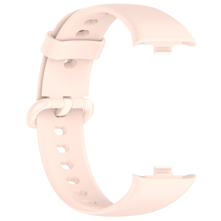 For Redmi Watch 4 Solid Color Colorful Buckle Silicone Watch Band(Light Pink)