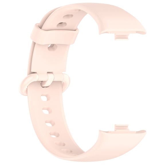 For Redmi Watch 4 Solid Color Colorful Buckle Silicone Watch Band(Light Pink)