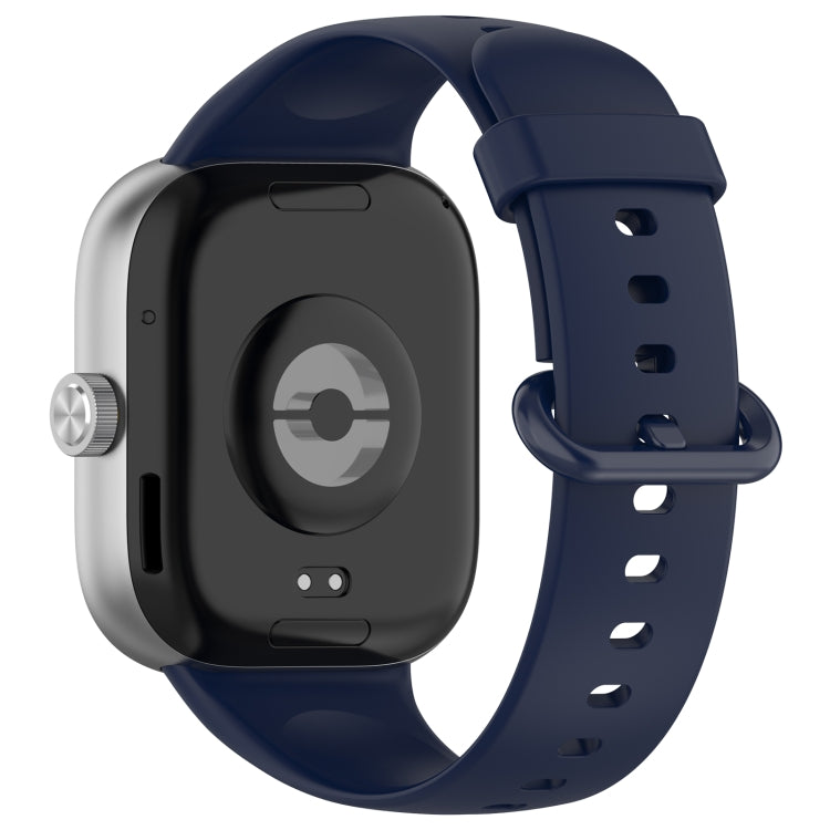 For Redmi Watch 4 Solid Color Colorful Buckle Silicone Watch Band(Dark Blue)