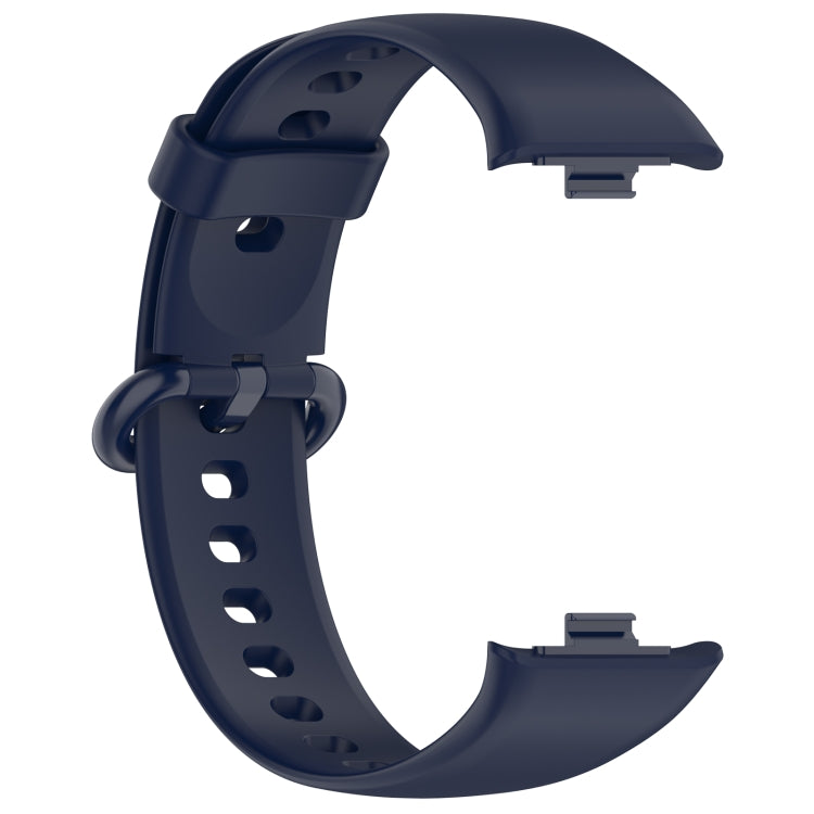 For Redmi Watch 4 Solid Color Colorful Buckle Silicone Watch Band(Dark Blue)