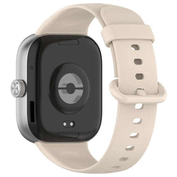 For Redmi Watch 4 Solid Color Colorful Buckle Silicone Watch Band(Ivory White)