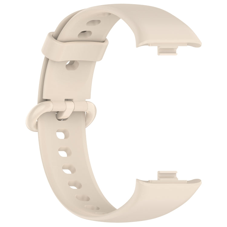 For Redmi Watch 4 Solid Color Colorful Buckle Silicone Watch Band(Ivory White)