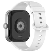 For Redmi Watch 4 Solid Color Colorful Buckle Silicone Watch Band(White)