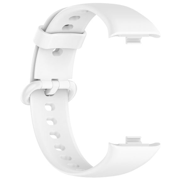 For Redmi Watch 4 Solid Color Colorful Buckle Silicone Watch Band(White)