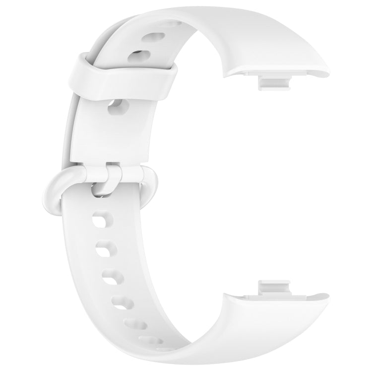 For Redmi Watch 4 Solid Color Colorful Buckle Silicone Watch Band(White)