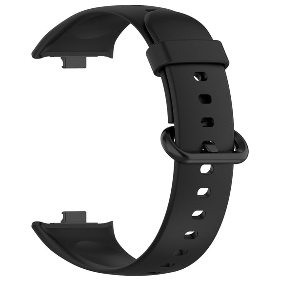 For Redmi Watch 4 Solid Color Colorful Buckle Silicone Watch Band(Black)