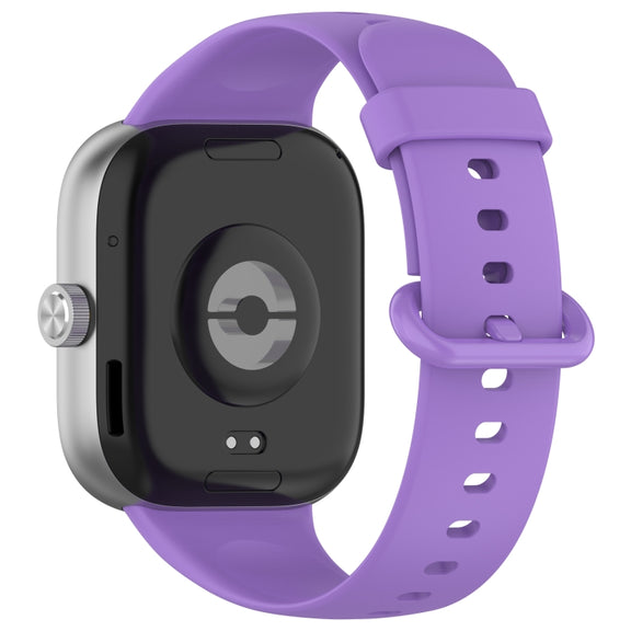 For Xiaomi Smart Band 9 Pro / 8 Pro Solid Color Colorful Buckle Silicone Watch Band(Purple)