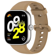 For Xiaomi Smart Band 9 Pro / 8 Pro Solid Color Colorful Buckle Silicone Watch Band(Coffee)