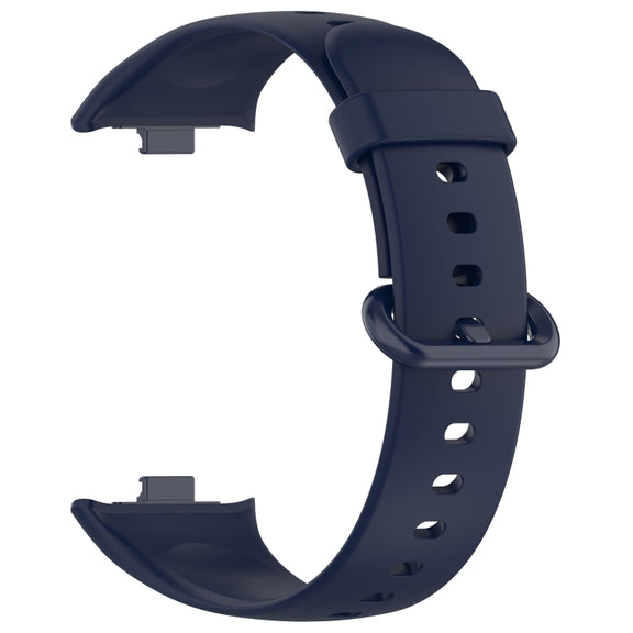 For Xiaomi  Mi Band 8 Pro Solid Color Colorful Buckle Silicone Watch Band(Dark Blue)