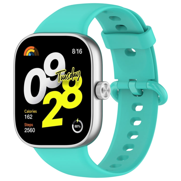 For Xiaomi Smart Band 9 Pro / 8 Pro Solid Color Colorful Buckle Silicone Watch Band(Teal)